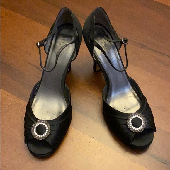 LOFT Shoes - Black Peep Toe Heels with Strap